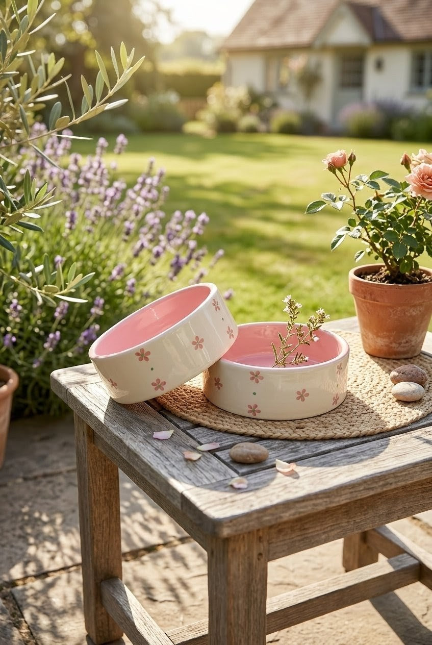The pink flower bowl (set of 2)