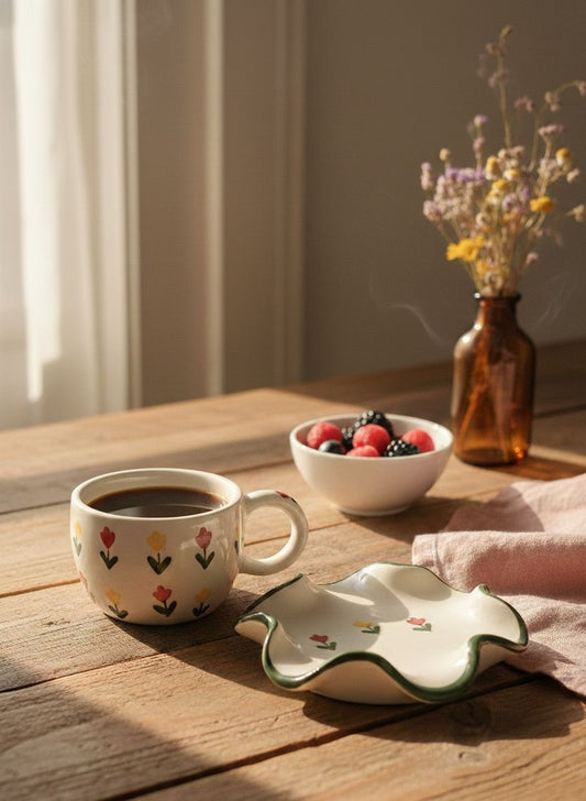 The Zig Zag floral cup saucer