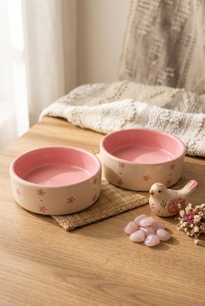 The pink flower bowl (set of 2)