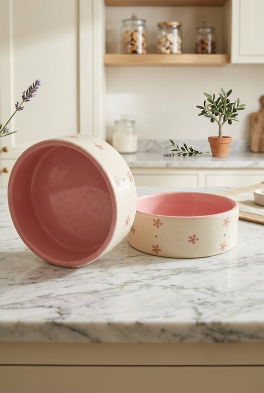 The pink flower bowl (set of 2)