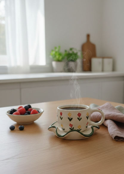 The Zig Zag floral cup saucer