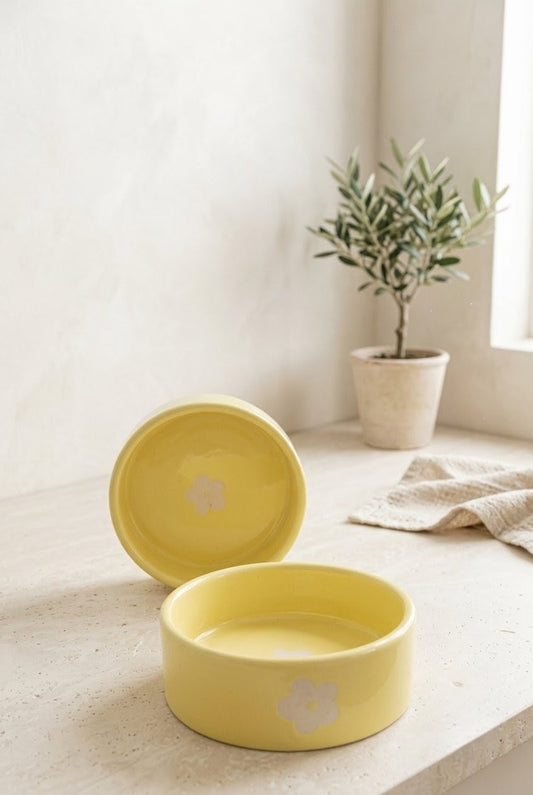 The Yellow flower bowl (set of 2)